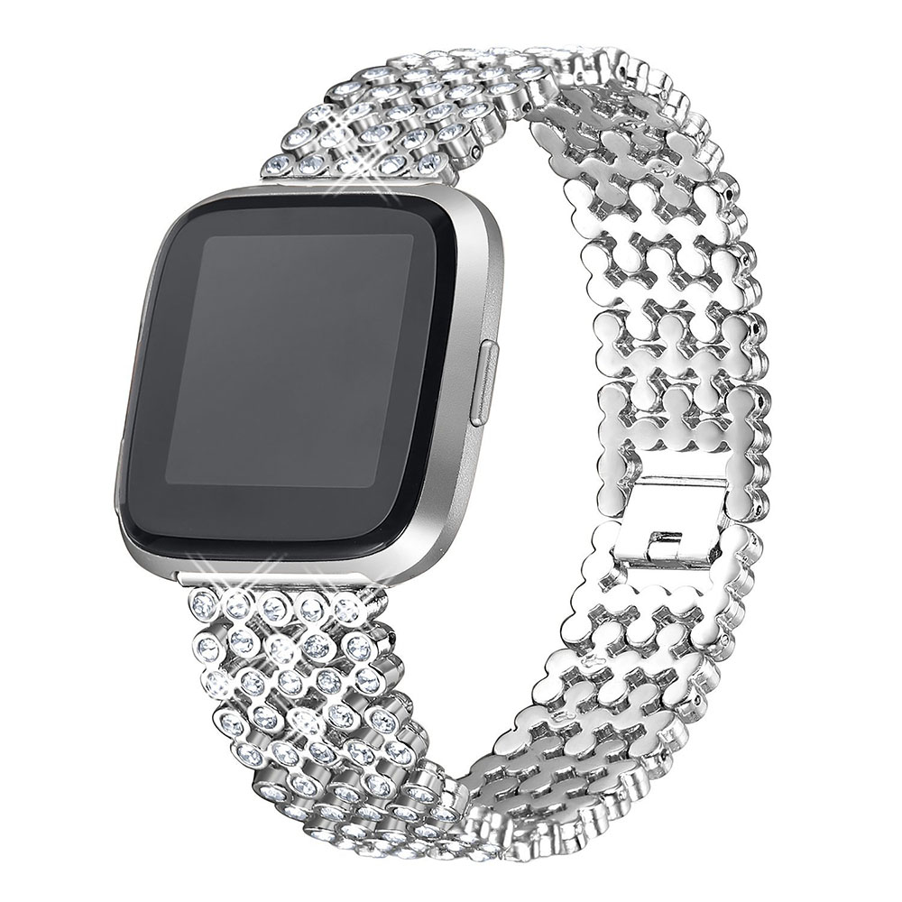Replace Metal Diamond Wristband For Fitbit versa platinum